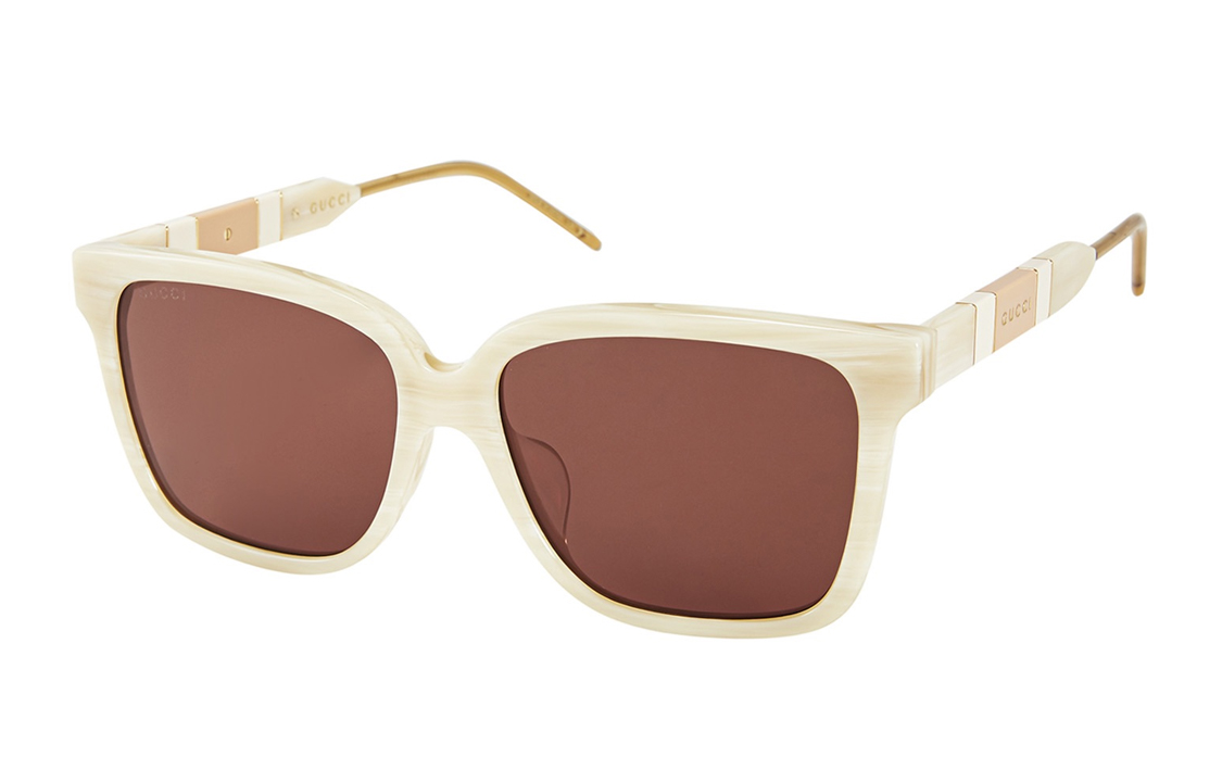 (Women) GUCCI Stylish Comfortable Square Beige Sunglasses for Women with Acetate Frame. gg0599sa-005