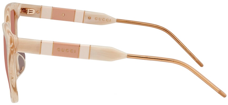 (W) GUCCI 女士時尚舒適方形米色太陽眼鏡,採用醋酸纖維框架。 gg0599sa-005 Shop (W) GUCCI 女士時尚舒適方形米色太陽眼鏡,採用醋酸纖維框架。 gg0599sa-005