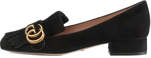 (Women) Gucci Suede Low-Heel 'Black' 453480-C2000-1000 (Women) Gucci Suede Low-Heel 'Black' 453480-C2000-1000