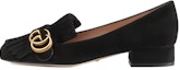 Buy (W) Gucci Suede Tumit Rendah 'Hitam' 453480-C2000-1000