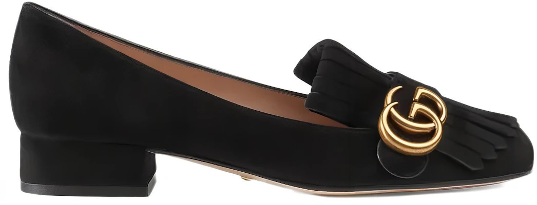 (W) Gucci Suede Tumit Rendah 'Hitam' 453480-C2000-1000 Order (W) Gucci Suede Tumit Rendah 'Hitam' 453480-C2000-1000