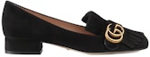 Order (W) Gucci Suede Tumit Rendah 'Hitam' 453480-C2000-1000