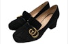 Lookbook (W) Gucci Suede Tumit Rendah 'Hitam' 453480-C2000-1000
