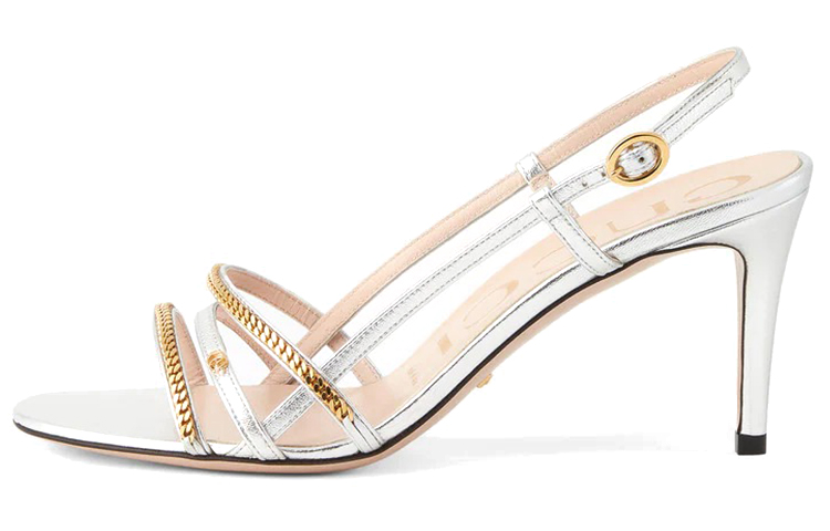 (Women) Gucci Sylvie Chain 'Metallic Leather Silver' 659196-B8B00-8106