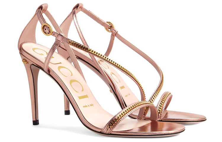 Order (W) Gucci Sylvie Cadena 'Sandalia de Tacón Alto Metálico Rosa' 659198-B8B00-5702