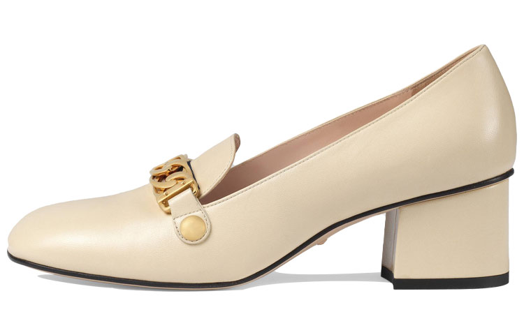 Buy (W) Gucci Sylvie Kulit 'Kasut Tumit Tinggi Fesyen Segi - Merah Jambu Muda' 537539-CQXS0-9583