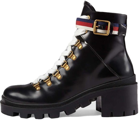 (Women) Gucci Sylvie Web 55mm Ankle Boot 'Black Mystic White Red' 481156-DKS30-1159 Buy (Women) Gucci Sylvie Web 55mm Ankle Boot 'Black Mystic White Red' 481156-DKS30-1159