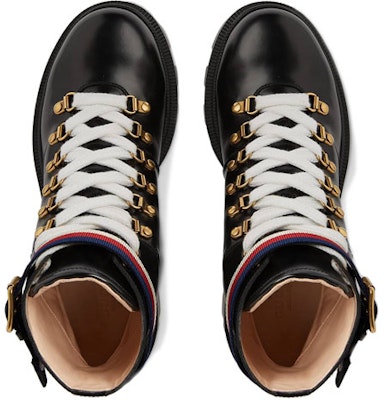 (W) Gucci Sylvie 系列 黑色带饰皮革短靴 481156-DKS30-1159 Lookbook (W) Gucci Sylvie 系列 黑色带饰皮革短靴 481156-DKS30-1159