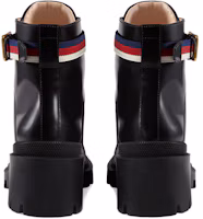 Shop (W) Botas de Cuero Negras Gucci Sylvie con Cintas Decorativas 481156-DKS30-1159