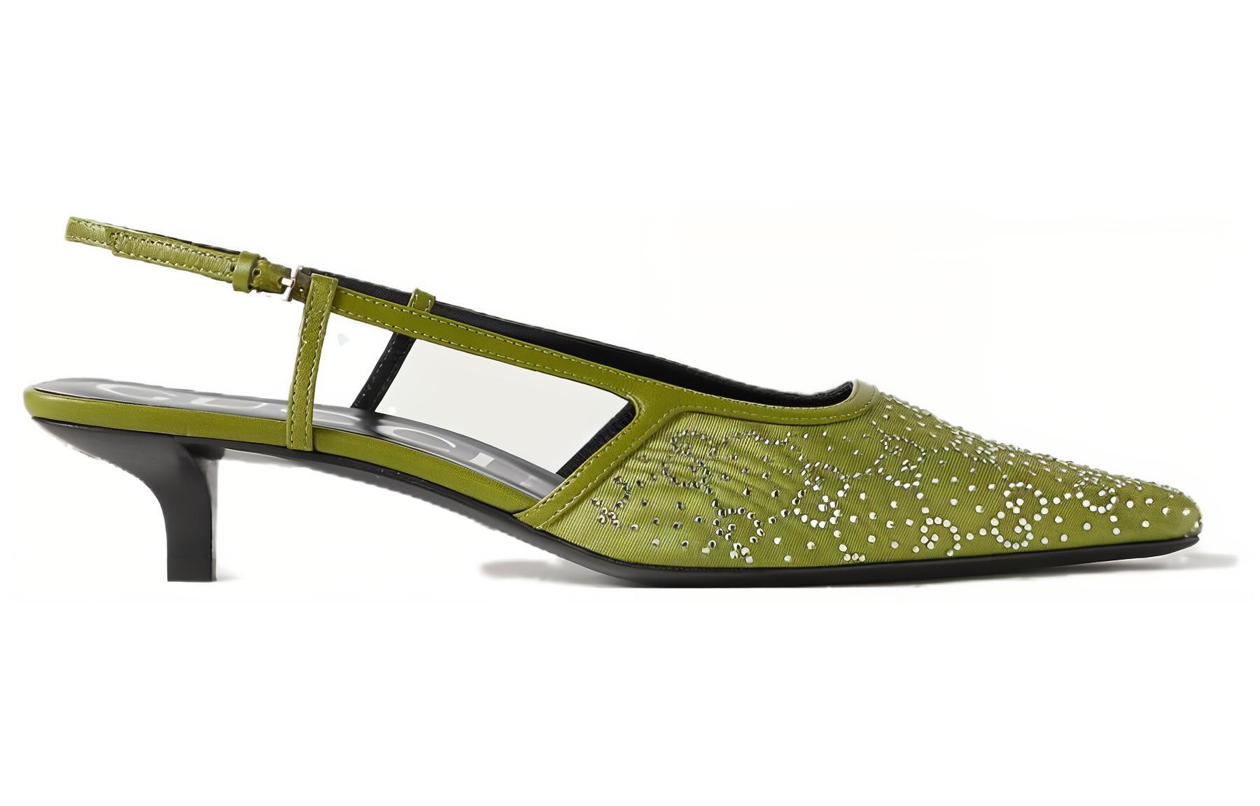 (W) Gucci T-Strap High Heels 'Green' 圖 2