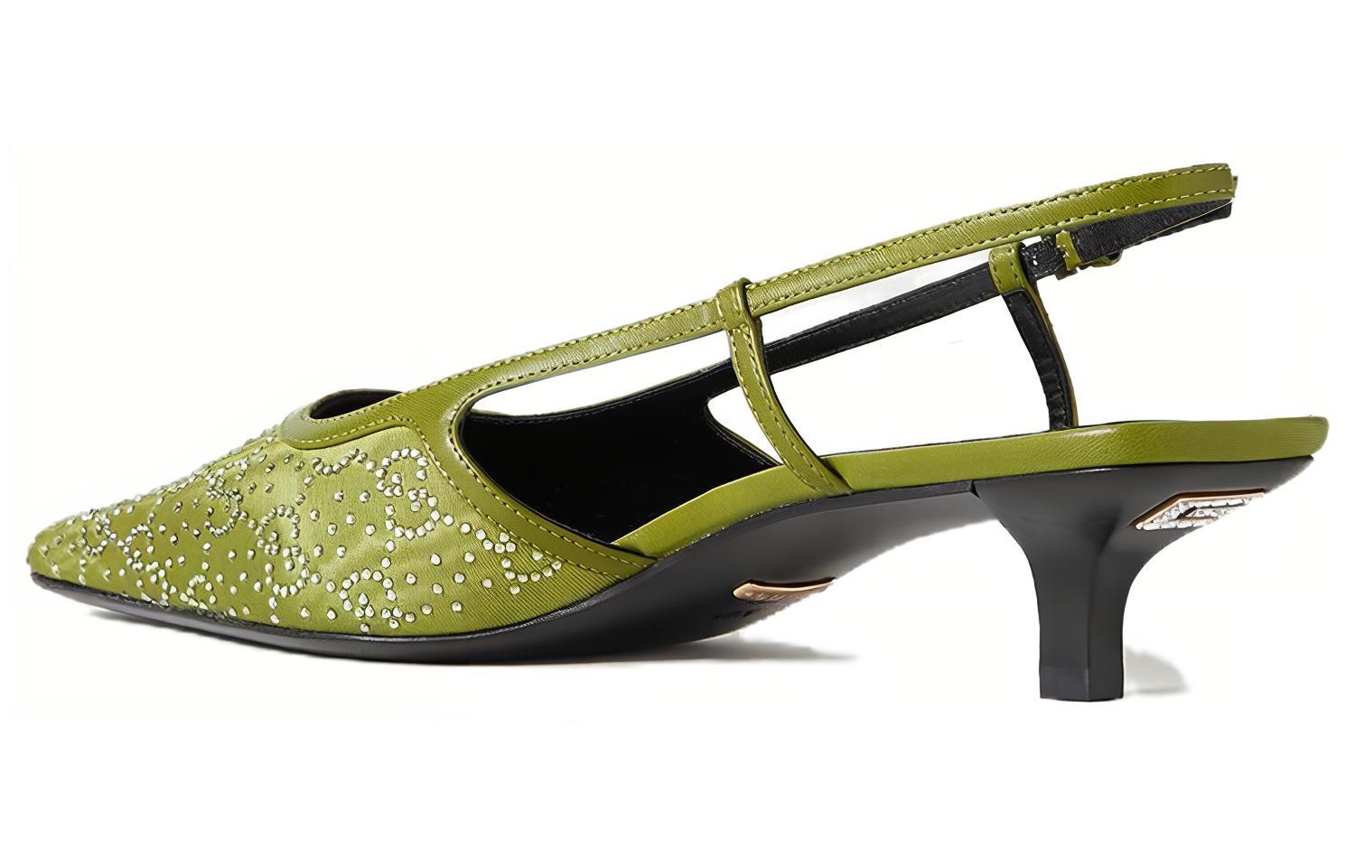 (W) Gucci T-Strap High Heels 'Green' 圖 3