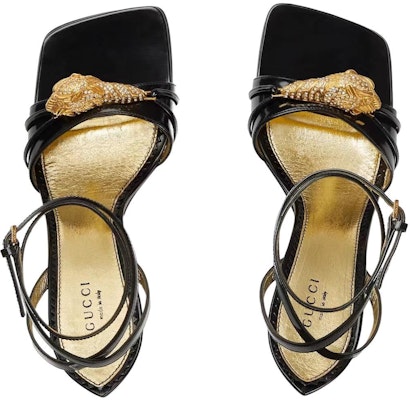 古馳 GUCCI 搭扣坡跟 一字帶涼鞋 女款 黑色 Lookbook 古馳 GUCCI 搭扣坡跟 一字帶涼鞋 女款 黑色