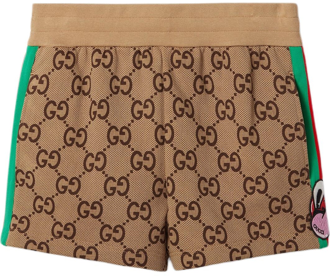 women-gucci-tan-striped-elastic-trim-casual-shorts-782536-xjght-2184