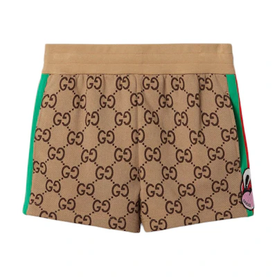 (Women) Gucci Tan Striped Elastic Trim Casual Shorts 782536-XJGHT-2184