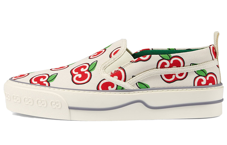 (Women) Gucci 1977 Series Printing Low Tops Skateboarding Shoes White 631751-H2C40-9130