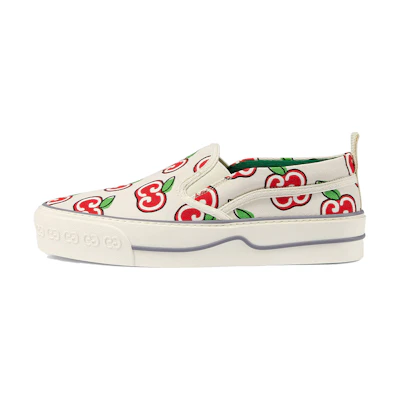 (W) Gucci 1977 Series Printing Low Tops Skateboarding Shoes White