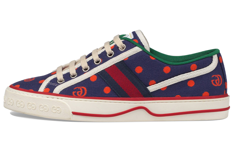 Buy (W) Gucci Tennis 1977 Web Corak Polka Dot 'Biru Oren' 606110-2AX10-4180