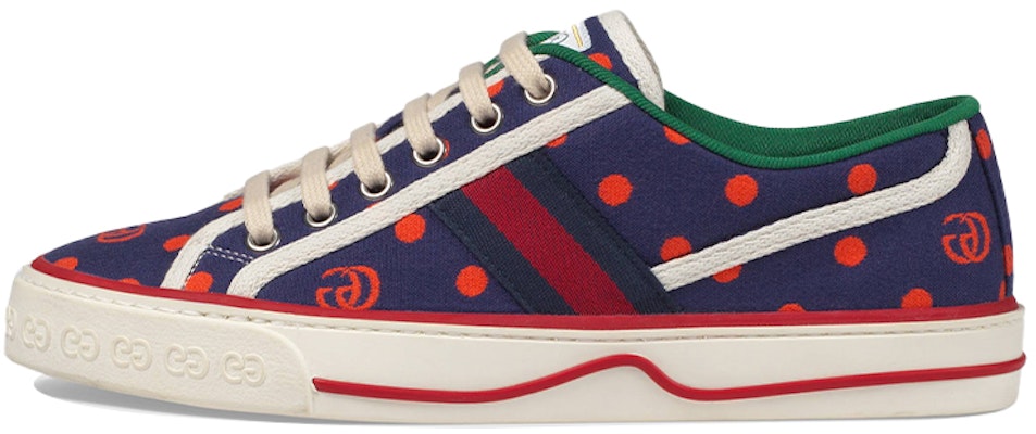 (W) Gucci Tennis 1977 Web Corak Polka Dot 'Biru Oren' 606110-2AX10-4180 Buy (W) Gucci Tennis 1977 Web Corak Polka Dot 'Biru Oren' 606110-2AX10-4180