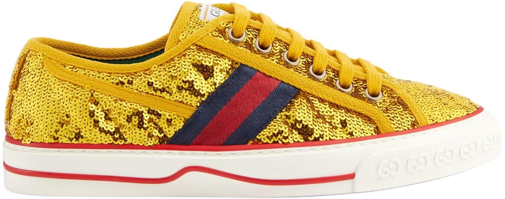 (W) 古驰网球1977'金色亮片缎面' 646438-2MO10-8060 Order (W) 古驰网球1977'金色亮片缎面' 646438-2MO10-8060