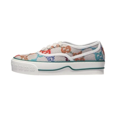 (W) Gucci Tennis 1977 GG Embroidered Logo 'Grey Multicolor'