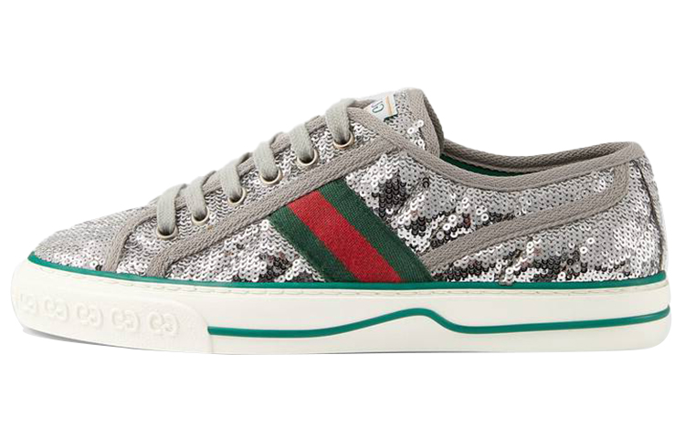 (Women) Gucci Tennis 1977 'Sequin - Silver' 646438-2MO10-8161
