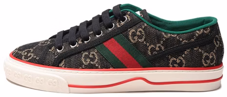 (Women) Gucci Tennis 1977 GG Logo Black Multi 606110-UN320-1291 (Women) Gucci Tennis 1977 GG Logo Black Multi 606110-UN320-1291