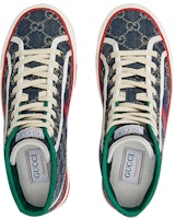 (W) Gucci Tennis 1977 High 'Denim' Sepatu Tinggi 627838-2KQ90-4464 Lookbook (W) Gucci Tennis 1977 High 'Denim' Sepatu Tinggi 627838-2KQ90-4464