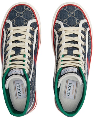 (W) 古驰 Tennis 1977 高帮'牛仔布' 627838-2KQ90-4464 Lookbook (W) 古驰 Tennis 1977 高帮'牛仔布' 627838-2KQ90-4464