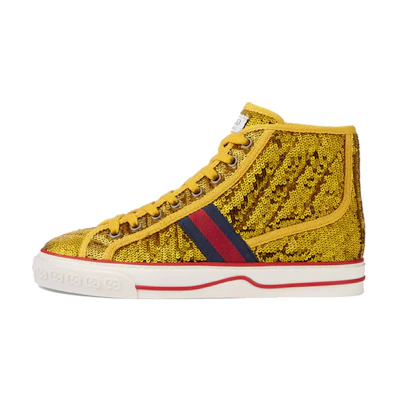 (W) Gucci Tennis 1977 High 'Sequin - Gold'