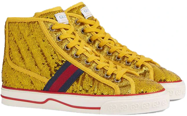 (W) Gucci Tennis 1977 High ''Paillettes - Or'' 646400-2MO10-8060 Order (W) Gucci Tennis 1977 High ''Paillettes - Or'' 646400-2MO10-8060