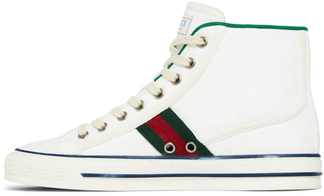GUCCI古馳 Tennis 1977 輕便百搭高筒休閒時尚板鞋 女款 白色 Lookbook GUCCI古馳 Tennis 1977 輕便百搭高筒休閒時尚板鞋 女款 白色