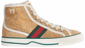 (Women) Gucci Tennis 1977 High GG Brown Suede 649327-UJ510-9564 (Women) Gucci Tennis 1977 High GG Brown Suede 649327-UJ510-9564