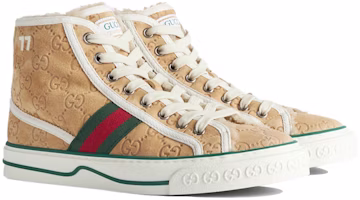 (W) Gucci Tennis 1977 High GG Suede Coklat 649327-UJ510-9564 Lookbook (W) Gucci Tennis 1977 High GG Suede Coklat 649327-UJ510-9564