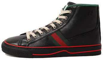 (Women) Gucci Tennis 1977 High Top Sneakers 'Black Red' 645987-17L20-1074 (Women) Gucci Tennis 1977 High Top Sneakers 'Black Red' 645987-17L20-1074