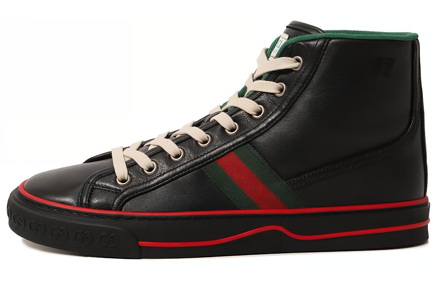 (Women) Gucci Tennis 1977 High Top Sneakers 'Black Red' 645987-17L20-1074