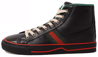 (Women) Gucci Tennis 1977 High Top Sneakers 'Black Red' 645987-17L20-1074 (Women) Gucci Tennis 1977 High Top Sneakers 'Black Red' 645987-17L20-1074