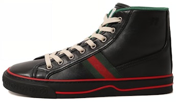 (Women) Gucci Tennis 1977 High Top Sneakers 'Black Red' 645987-17L20-1074 (Women) Gucci Tennis 1977 High Top Sneakers 'Black Red' 645987-17L20-1074