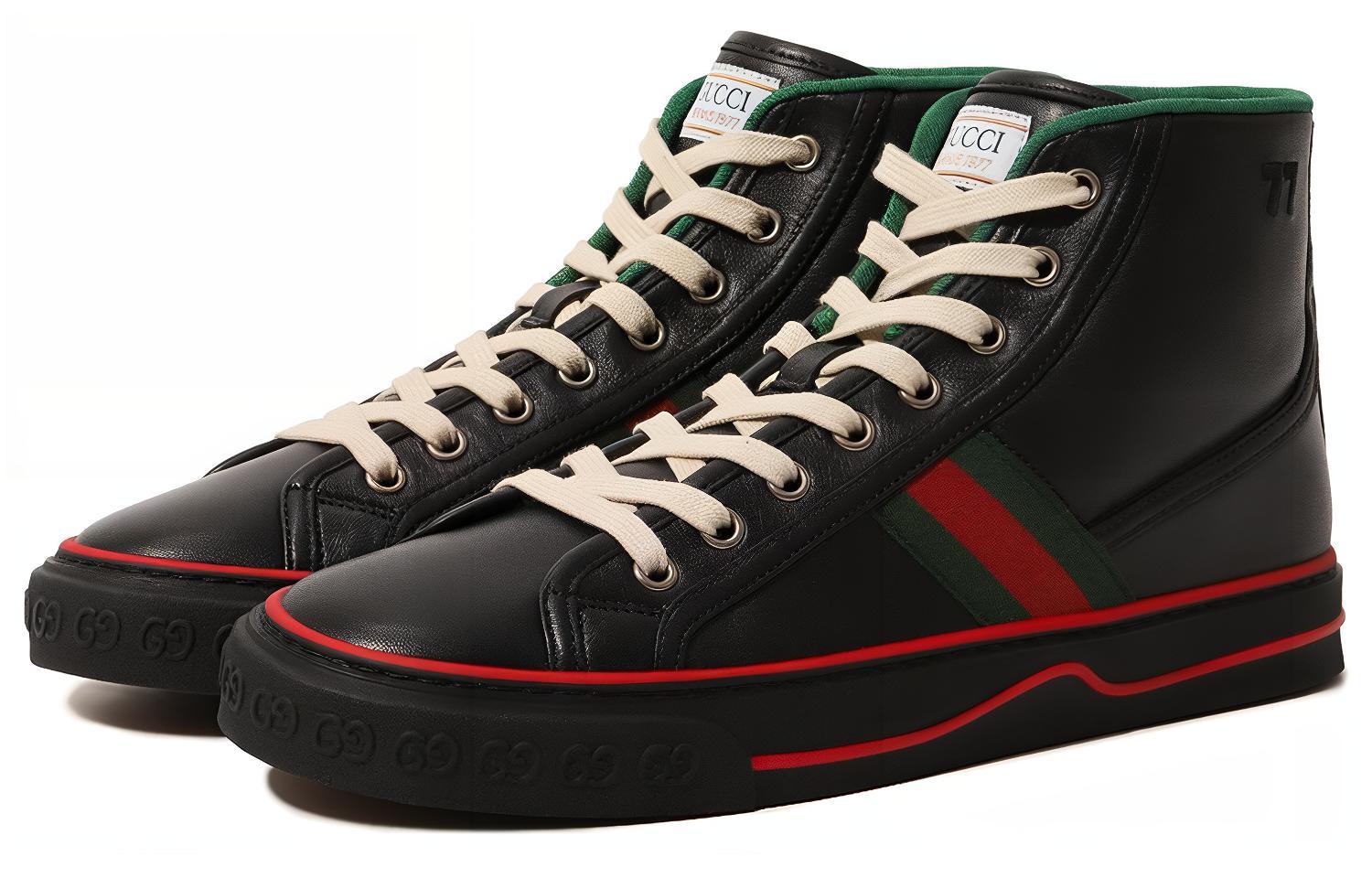Order (W) Zapatillas Altas Gucci Tennis 1977 'Negro Rojo' 645987-17L20-1074