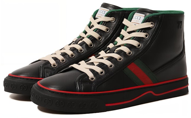 (W) Sepatu Tinggi Gucci Tennis 1977 'Hitam Merah' 645987-17L20-1074 Order (W) Sepatu Tinggi Gucci Tennis 1977 'Hitam Merah' 645987-17L20-1074