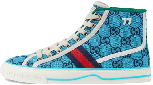 (W) グッチ テニス1977 ハイカットスニーカー (ブルー) 663679-2UZL0-4280 Buy (W) グッチ テニス1977 ハイカットスニーカー (ブルー) 663679-2UZL0-4280