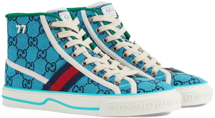 (W) Gucci Tennis 1977 Sepatu High Top 'Biru' 663679-2UZL0-4280 Order (W) Gucci Tennis 1977 Sepatu High Top 'Biru' 663679-2UZL0-4280