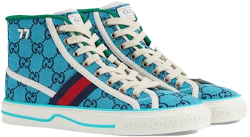 (W) 구찌 테니스 1977 하이탑 스니커즈 (블루) 663679-2UZL0-4280 Order (W) 구찌 테니스 1977 하이탑 스니커즈 (블루) 663679-2UZL0-4280