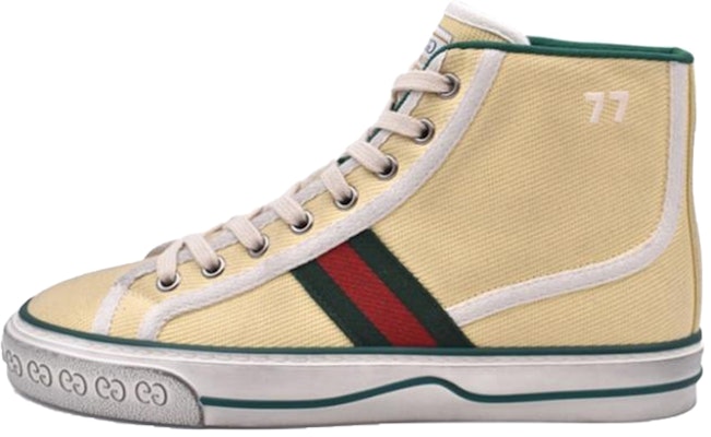 (W) Gucci Tennis 1977 High Top Sneakers 'Coklat Tan Beige' 627836-GZO50-9361 Buy (W) Gucci Tennis 1977 High Top Sneakers 'Coklat Tan Beige' 627836-GZO50-9361