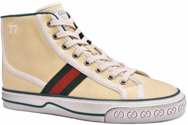 (W) Gucci Tennis 1977 High Top Sneakers 'Coklat Tan Beige' 627836-GZO50-9361 Lookbook (W) Gucci Tennis 1977 High Top Sneakers 'Coklat Tan Beige' 627836-GZO50-9361
