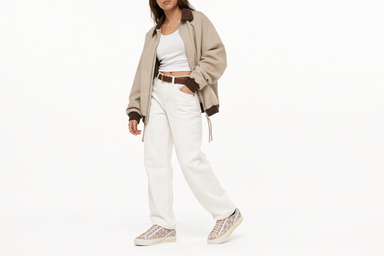 Order (Women) Gucci Tennis 1977 Low-Top Sneaker with crystals 'Off White' 732211-FABH3-9179