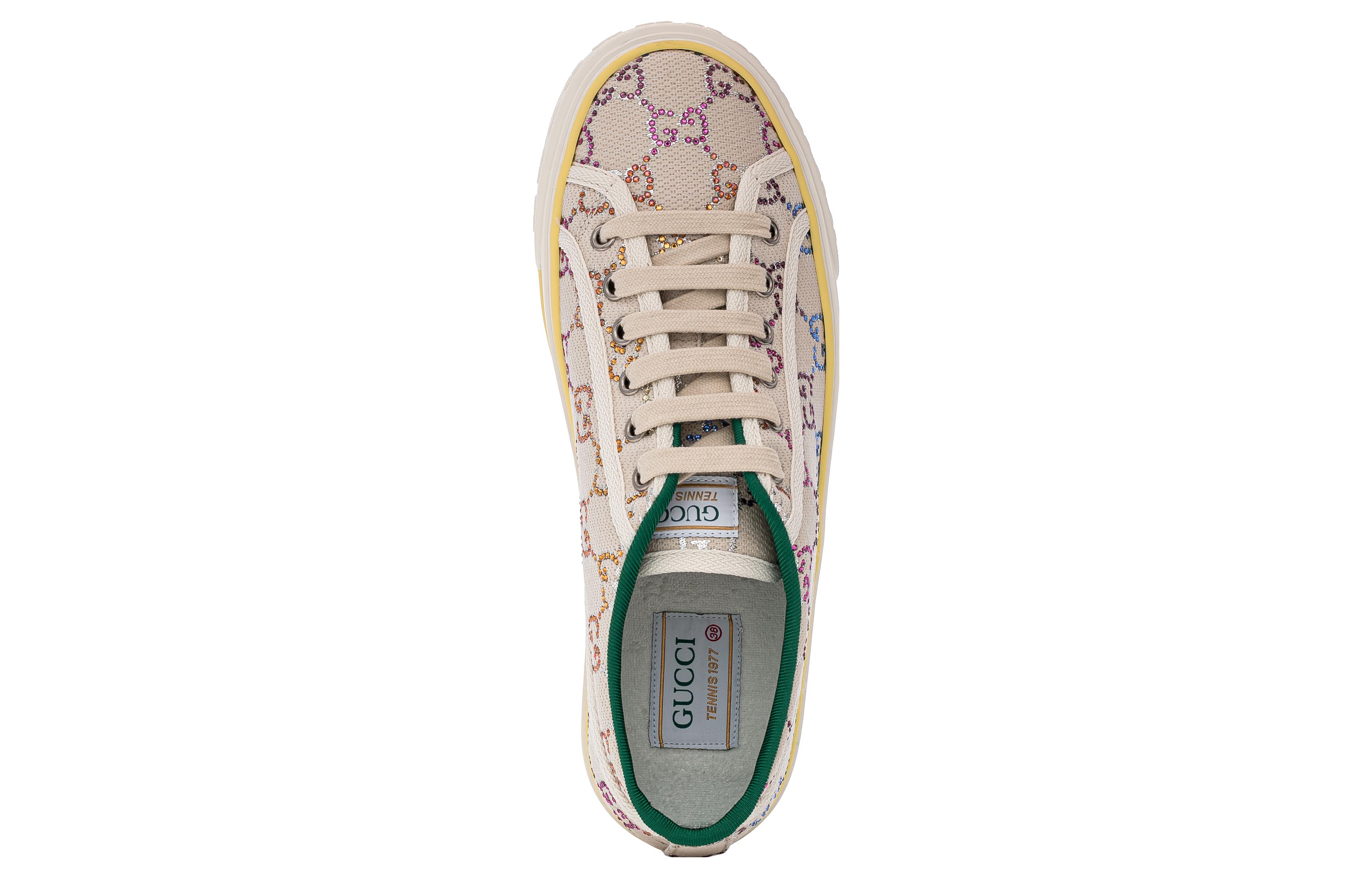 Details for (Women) Gucci Tennis 1977 Low-Top Sneaker with crystals 'Off White' 732211-FABH3-9179