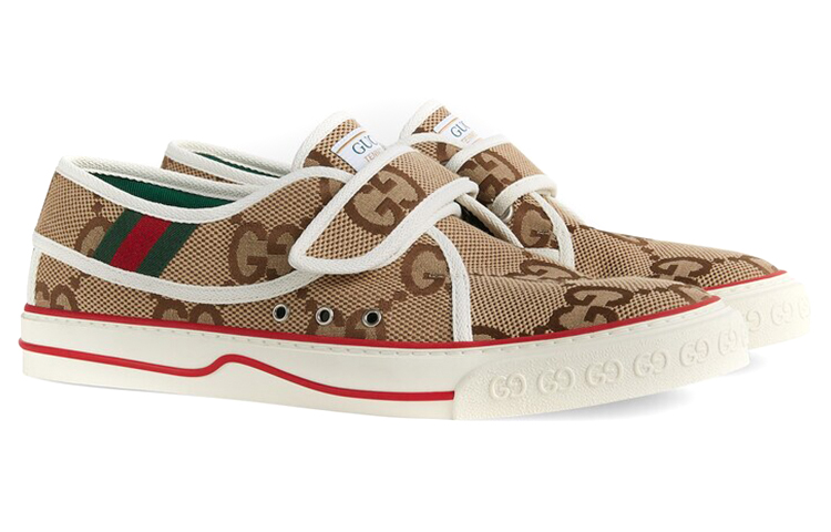 Lookbook (W) 古驰1977魔术贴网球鞋'特大号GG - 米色' 692918-UKO70-2584