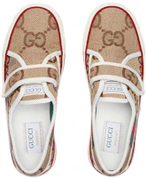 Shop GUCCI古馳 Tennis 1977 低筒魔術貼 時尚板鞋 女款 黑木色