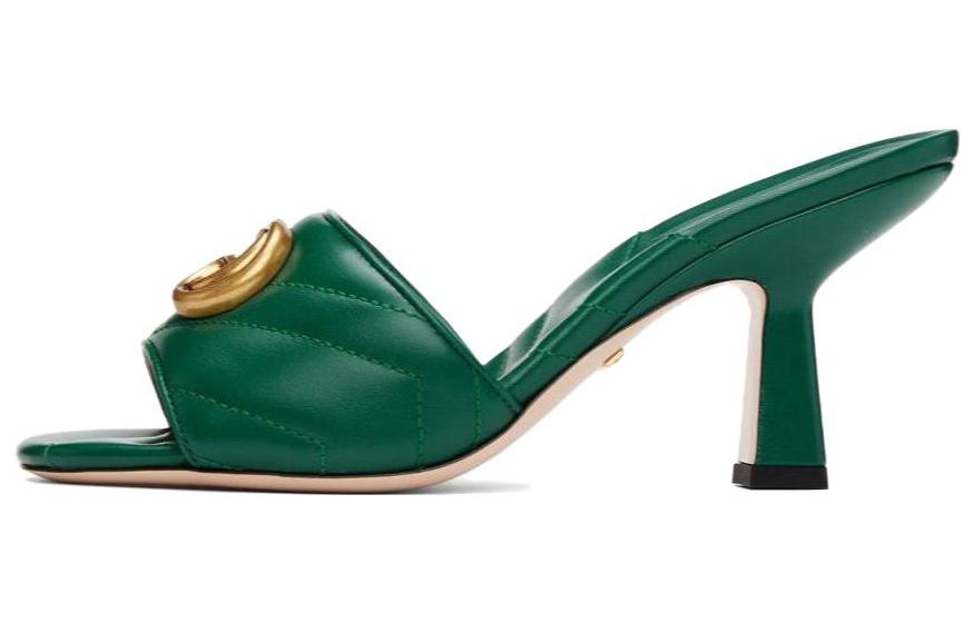 (Women) Gucci Thick Heel Fashion Slide 'Green' 674839-BKO00-3120