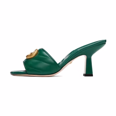 (W) Gucci Thick Heel Fashion Slide 'Green'